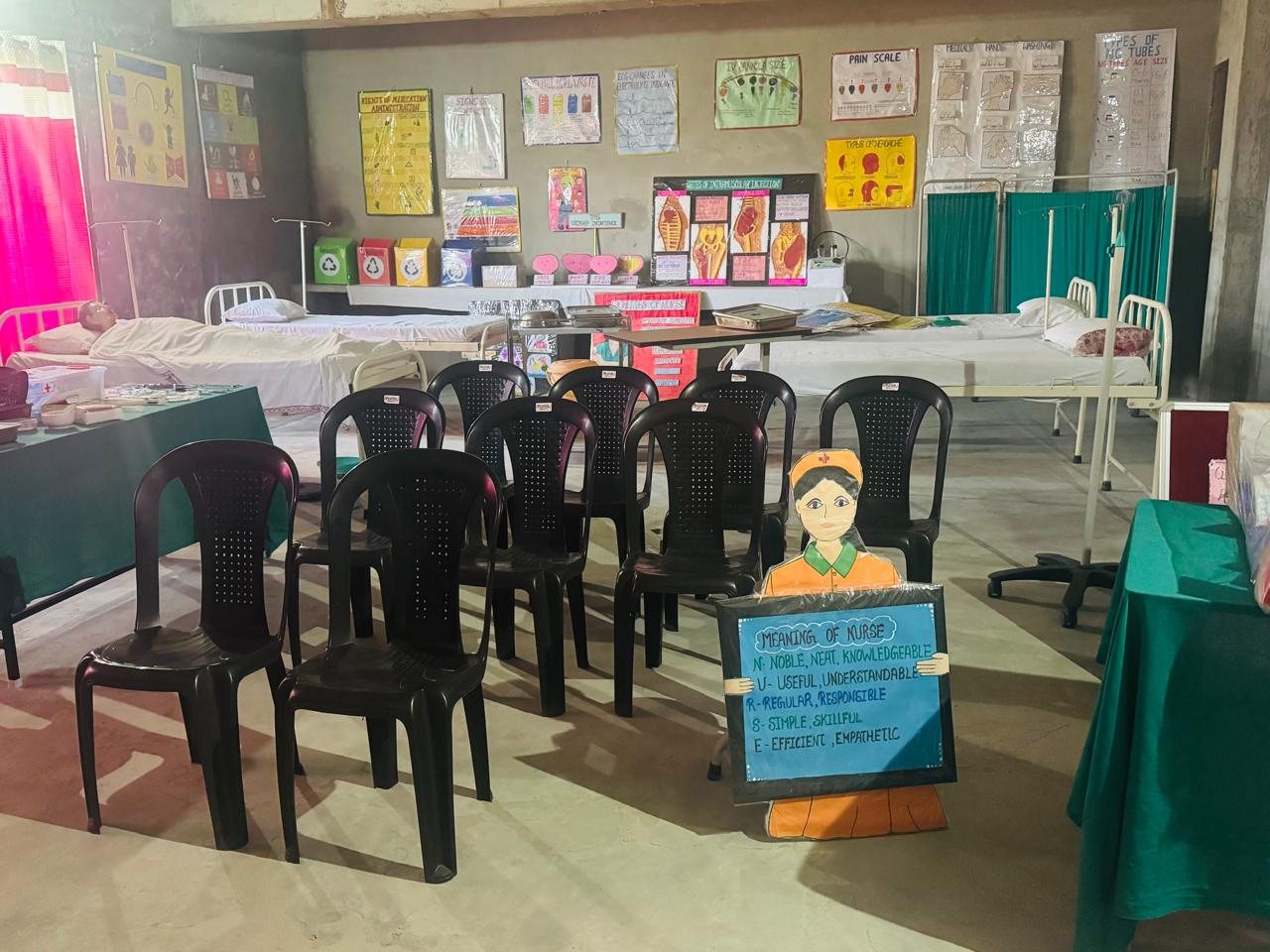 Nursing foundation lab with practice beds